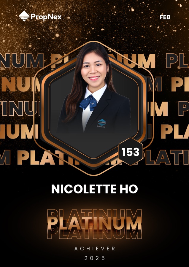 PropNex Platinum Achiever certificate, February 2025